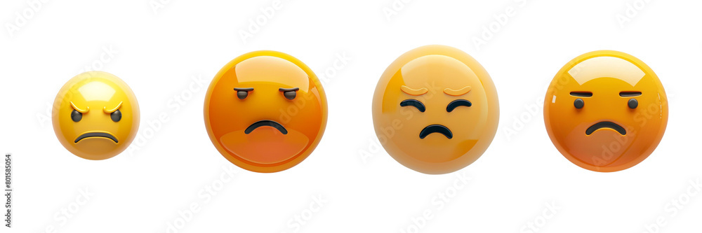 Set of A one emoji, sad mouth on a transparent background ( Set of A one emoji, sad mouth on a transparent background (
