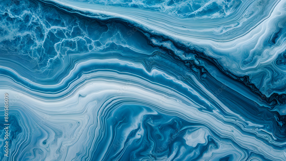 A blue and white swirl pattern that appears to be a painting