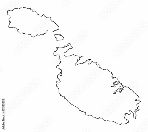 Malta outline map