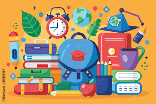back to school concept vector Illustration
