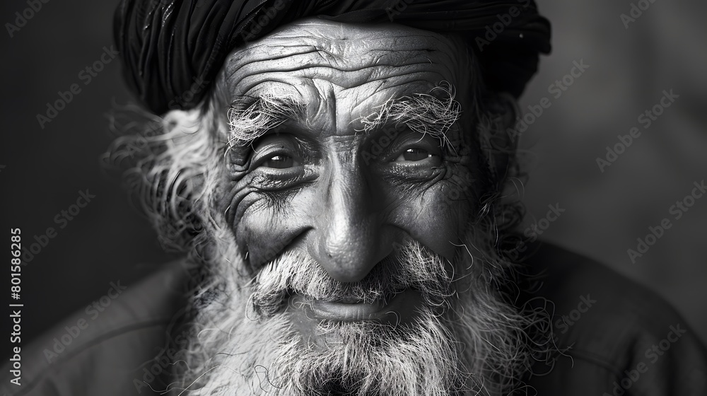 Classic monochrome portrait of an old man smiling. Classic monochrome portrait of an old man smiling.