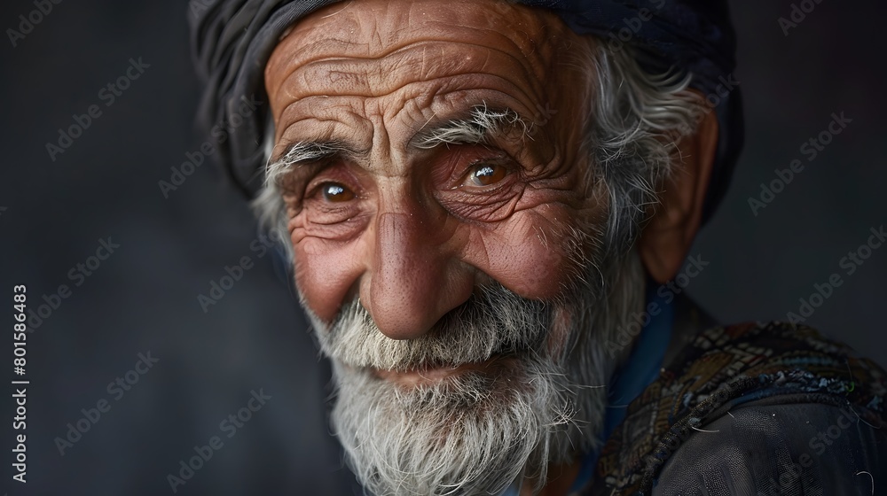 Classic monochrome portrait of an old man smiling. Classic monochrome portrait of an old man smiling.