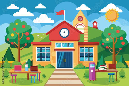 back to school concept vector Illustration