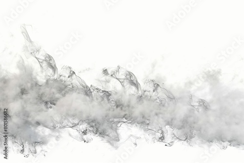 fragrant steam smoke tendrils rising on white background realistic 3d illustration photo