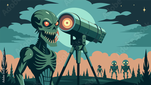 The Terror Telescope showed a future where technology had gone too far and humans had become fused with machines creating grotesque cyborg.