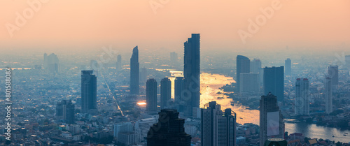 Bangkok city under evening light, is among the world's top tourist destinations.