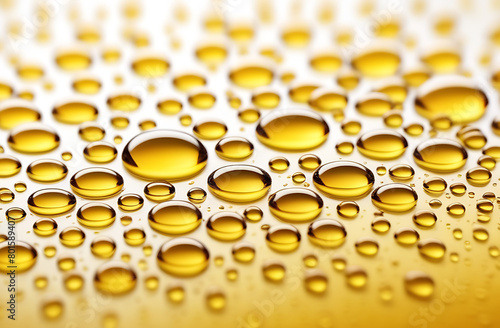 Yellow drops of vegetable oil
oils on a white background - abstract background