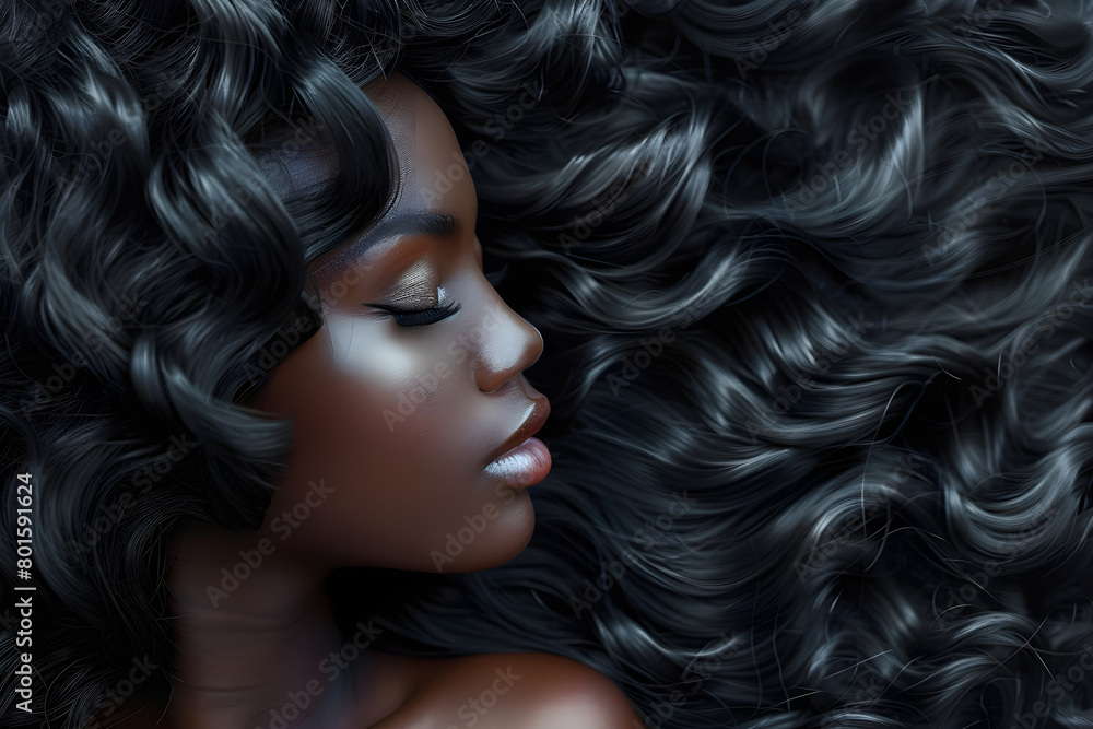 Fototapeta premium Well-groomed hair of a black woman