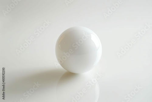 pristine white ball floating in ethereal white space evoking purity and simplicity abstract photo