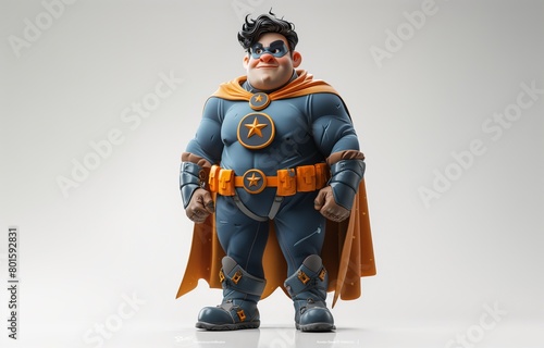 fat superhero 3d render. Generative AI