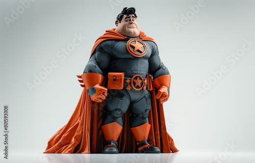 fat superhero 3d render. Generative AI