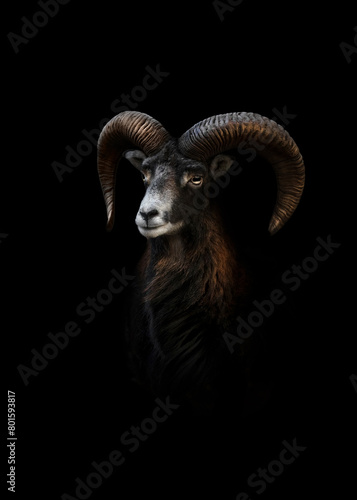 A Portrait Of A Male Mouflon (Ovis Gmelini)
