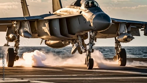 F 18 Hornet Landing As USS Harry S Truman Launches And Recovers Aircraft photo
