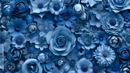 A sea of blue flowers in a mesmerizing floral pattern