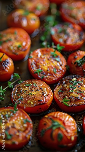 Sliced Tomatoes on Pan