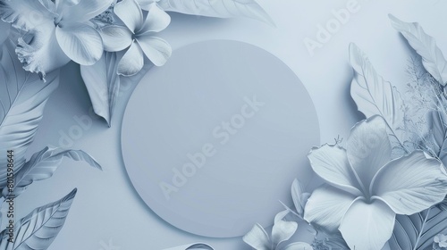 Elegant floral design with soothing blue tones and space for text