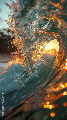 Close Up of a Wave in the Ocean