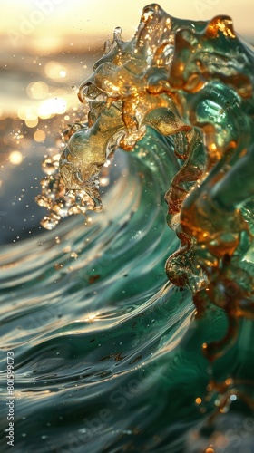 Close Up of a Wave in the Ocean