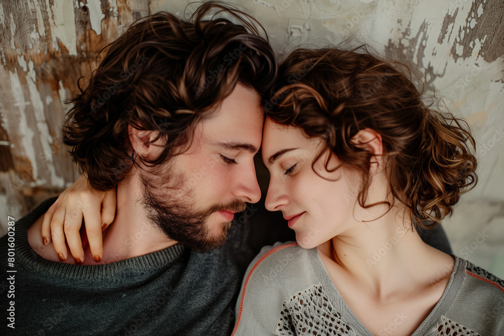 A Man and a Woman Cuddling Together A Man and a Woman Cuddling Together
