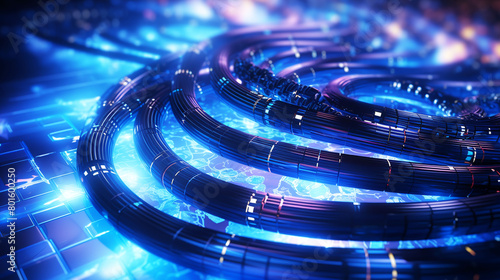 Coil of luminous electric cable,Generated by AI