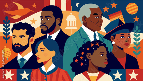 Preserving History An intricate artwork featuring important historical events and figures of the African American community reminding us to remember. Vector illustration