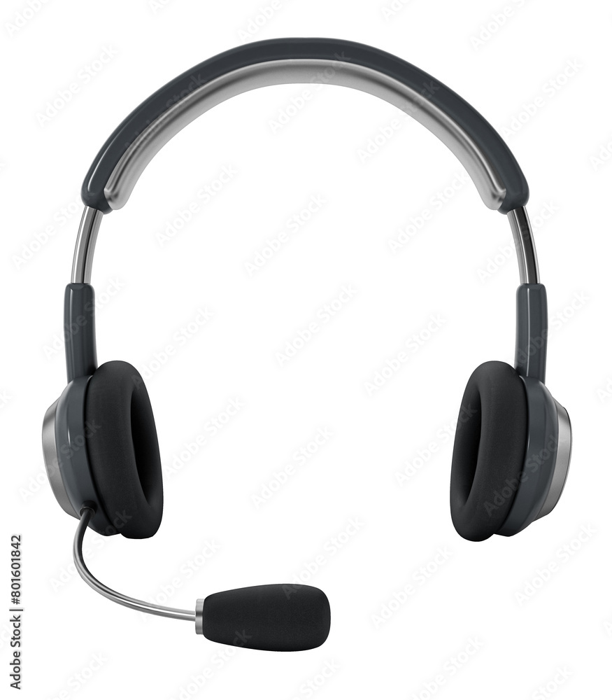 Generic headset isolated on transparent background. 3D illustration Generic headset isolated on transparent background. 3D illustration