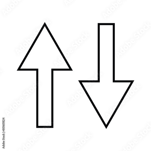 Free Download Up and down arrow icon. Two arrows with different direction can be used for input output process, forward sign, vertical swap. Vector illustration. Eps file 8. - GFXLoad