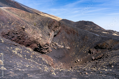 le fond d'un cratère volcanique