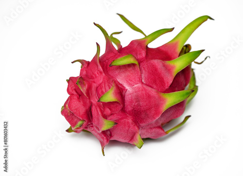 fresh red dragon fruit - pitahaya on white background 9