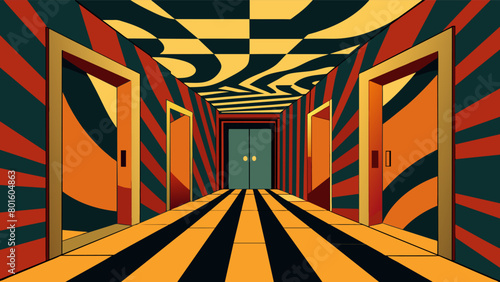 The walls and flooring of the elevator begin to warp and twist creating a disorienting and unsettling sensation for its occupants..