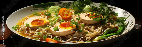 A hearty bowl of chicken noodle soup with soft egg noodles.