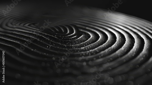 abstract black and white swirling fingerprint texture monochrome background