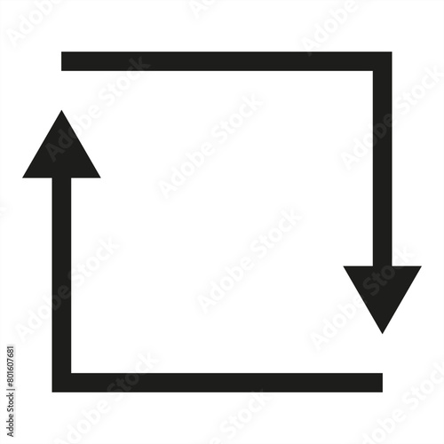 Black arrows pointing up and down in a square pattern - stock vector