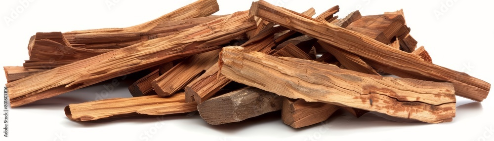 A pile of firewood on a white background. A pile of firewood on a white background.