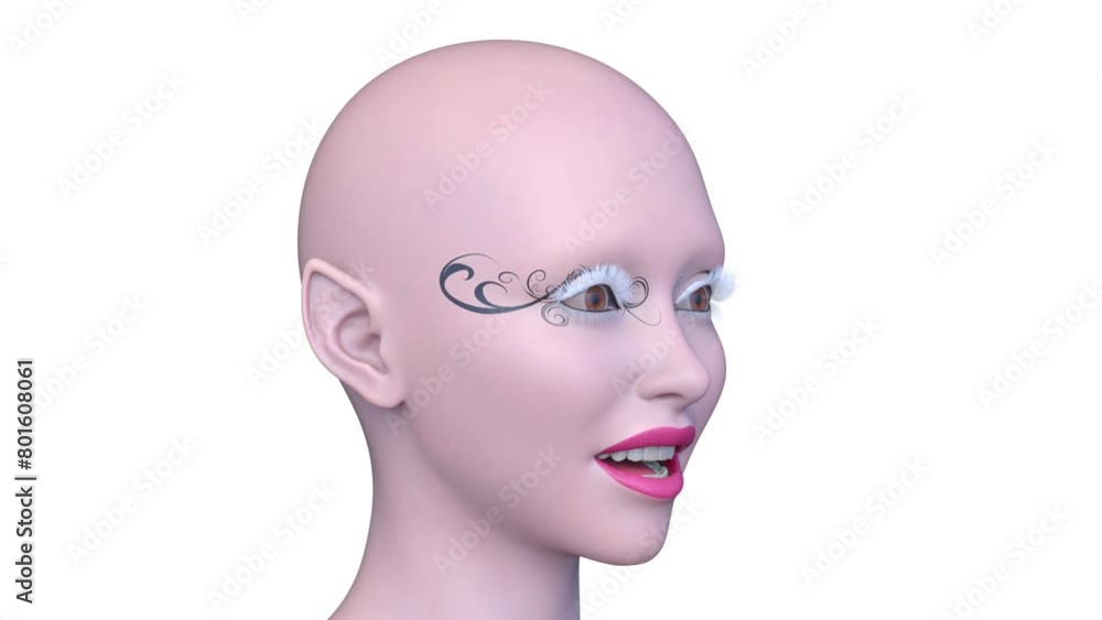 女性の顔アップ 3DCGレンダリング 女性の顔アップ 3DCGレンダリング