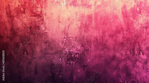 abstract pink and red gradient background with grungy texture shining light effect