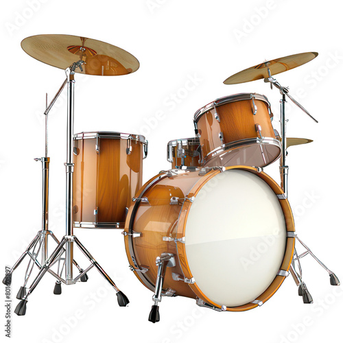 Drums isolated on white created with Generative AI