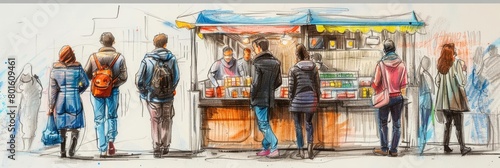 Poor sales conversion is captured in a color drawn pencil scene