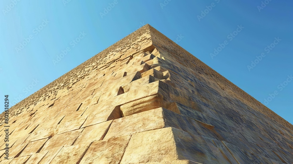 ancient egyptian pyramid towering majestically against clear blue sky historic architecture digital illustration