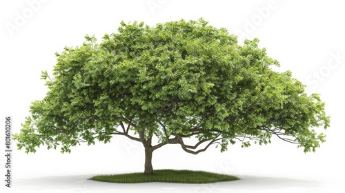 The Fagus tree, or Beech, with smooth, grey bark and lush, verdant leaves, offers a haven of shade and tranquility, isolated on white background