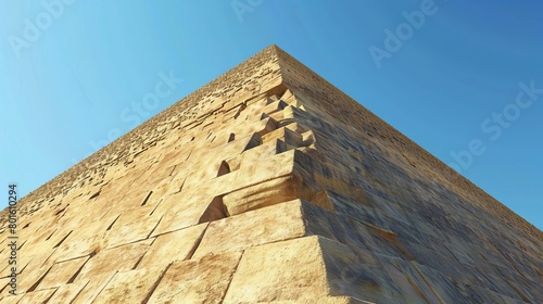 ancient egyptian pyramid towering majestically against clear blue sky historic architecture digital illustration