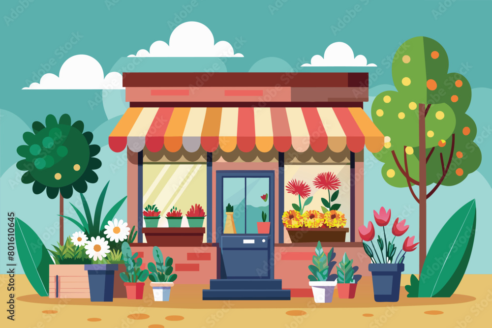 a cartoon illustration of a house with flowers and a fire place. a cartoon illustration of a house with flowers and a fire place.