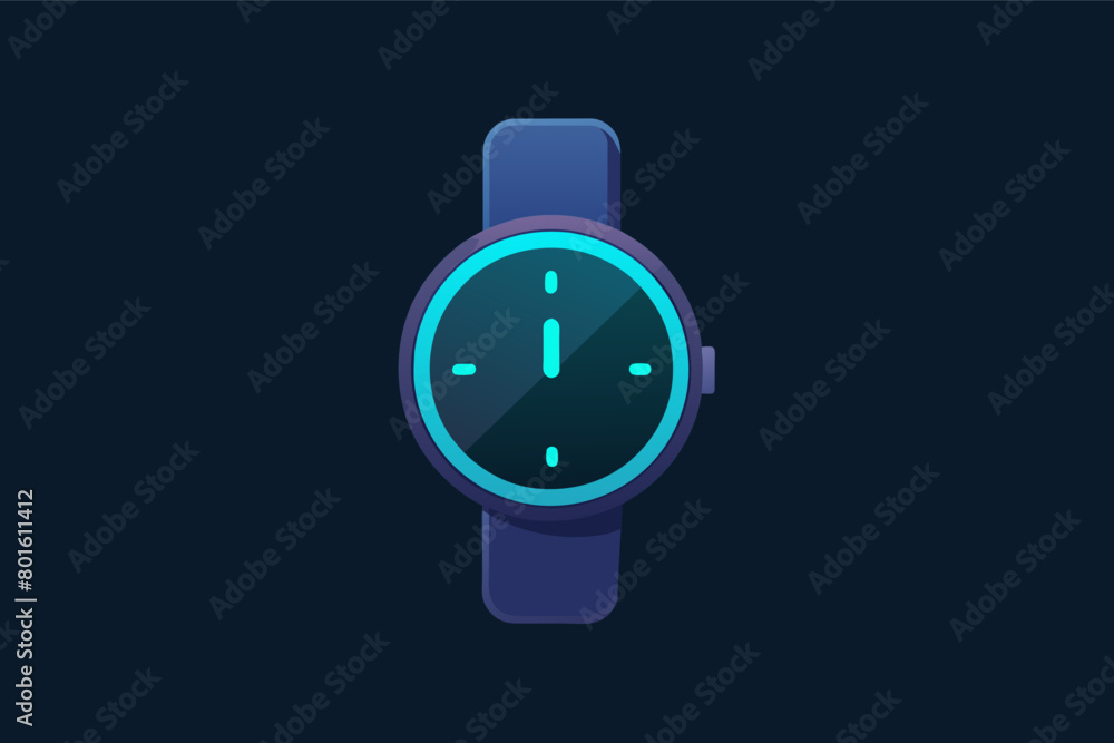 A minimalist smartwatch with only a single, glowing line for time display. A minimalist smartwatch with only a single, glowing line for time display.