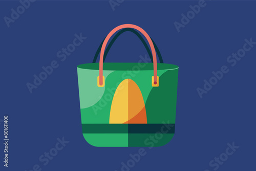 A minimalist tote vector illustration on yellow background