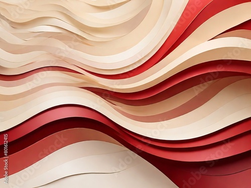 Abstract wavy background in colors cherry red to milky white