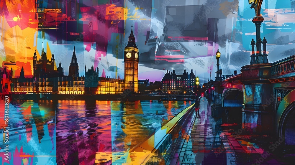 Architeture Abstract Illustration Colorfull of London England