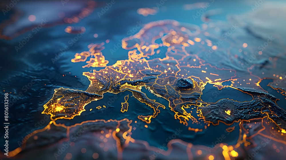 European Odyssey: A Digital Map Illustration