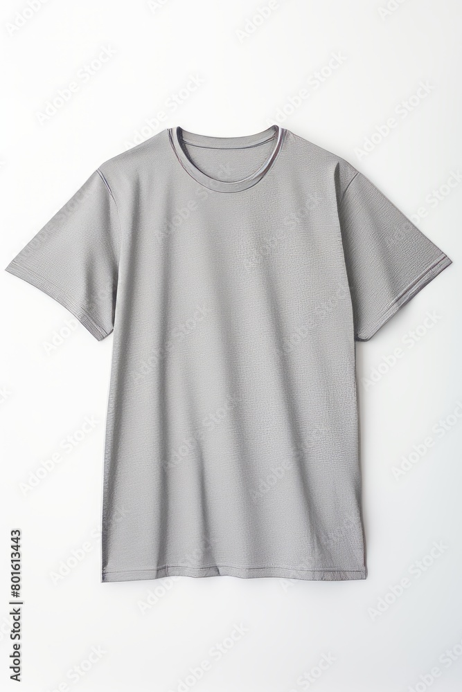 grey T-shirt lies on a white background grey T-shirt lies on a white background