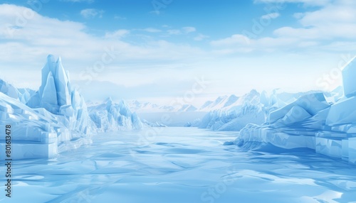 Ice background podium cold winter snow product platform floor frozen mountain iceberg © viktorbond