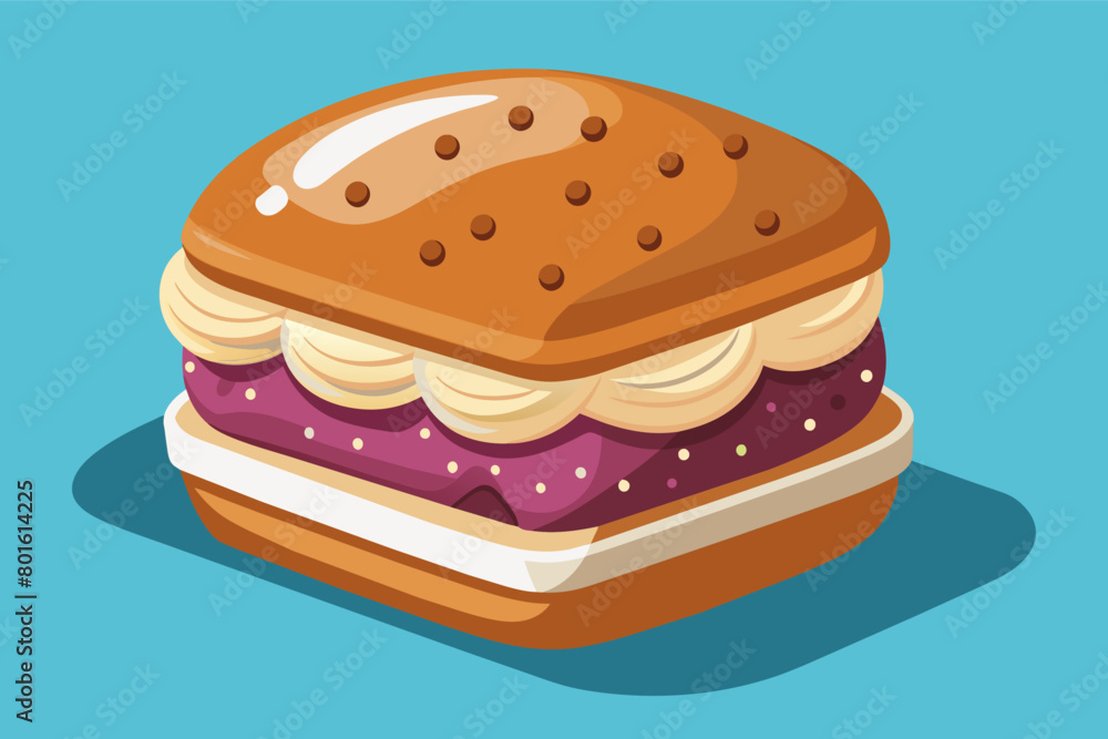 A luxurious ice cream sandwich, made with homemade cookies and premium ice cream A luxurious ice cream sandwich, made with homemade cookies and premium ice cream